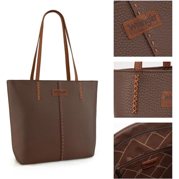 Versatile Coffee Color Wrangler Tote Bag - Women’s Shoulder Hobo Handbag - Picture 4 of 6